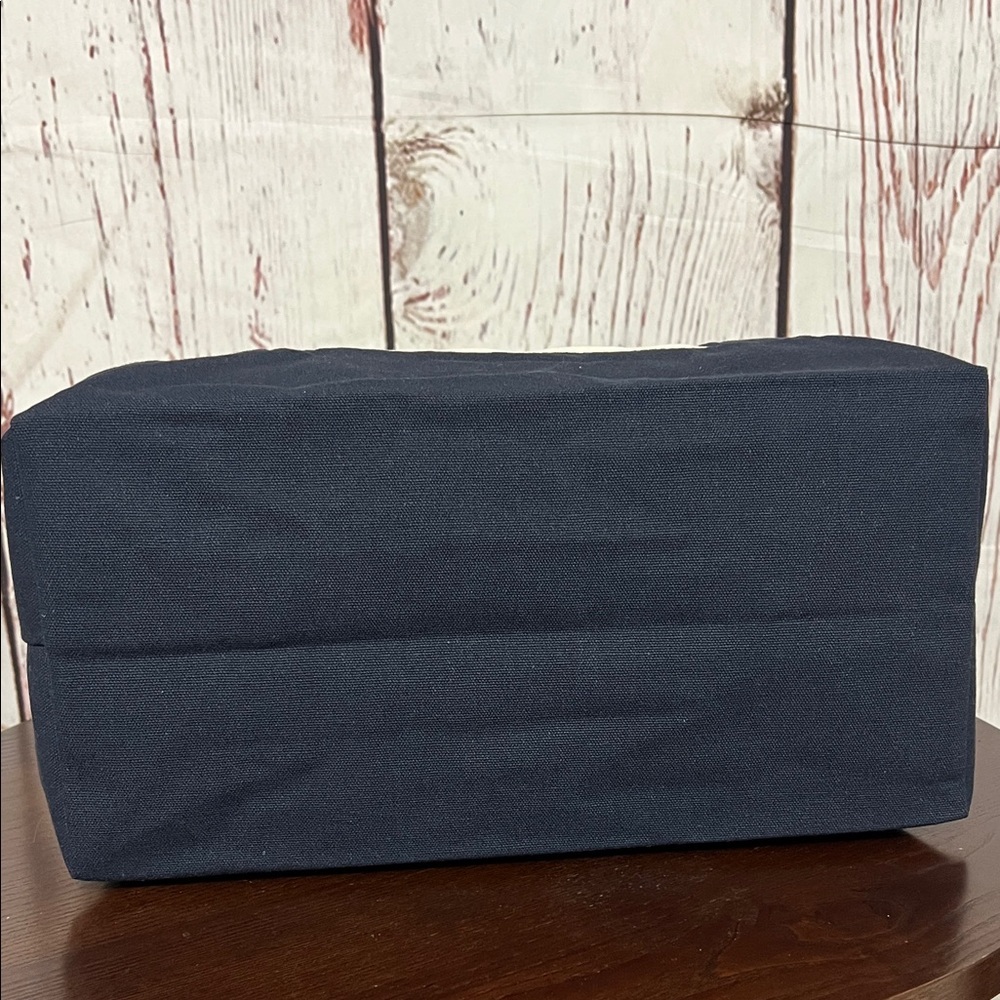 Trader Joe's Canvas Tote Bag in Dark Navy Blue Collectible item Large 15x14x7 - Picture 9 of 13